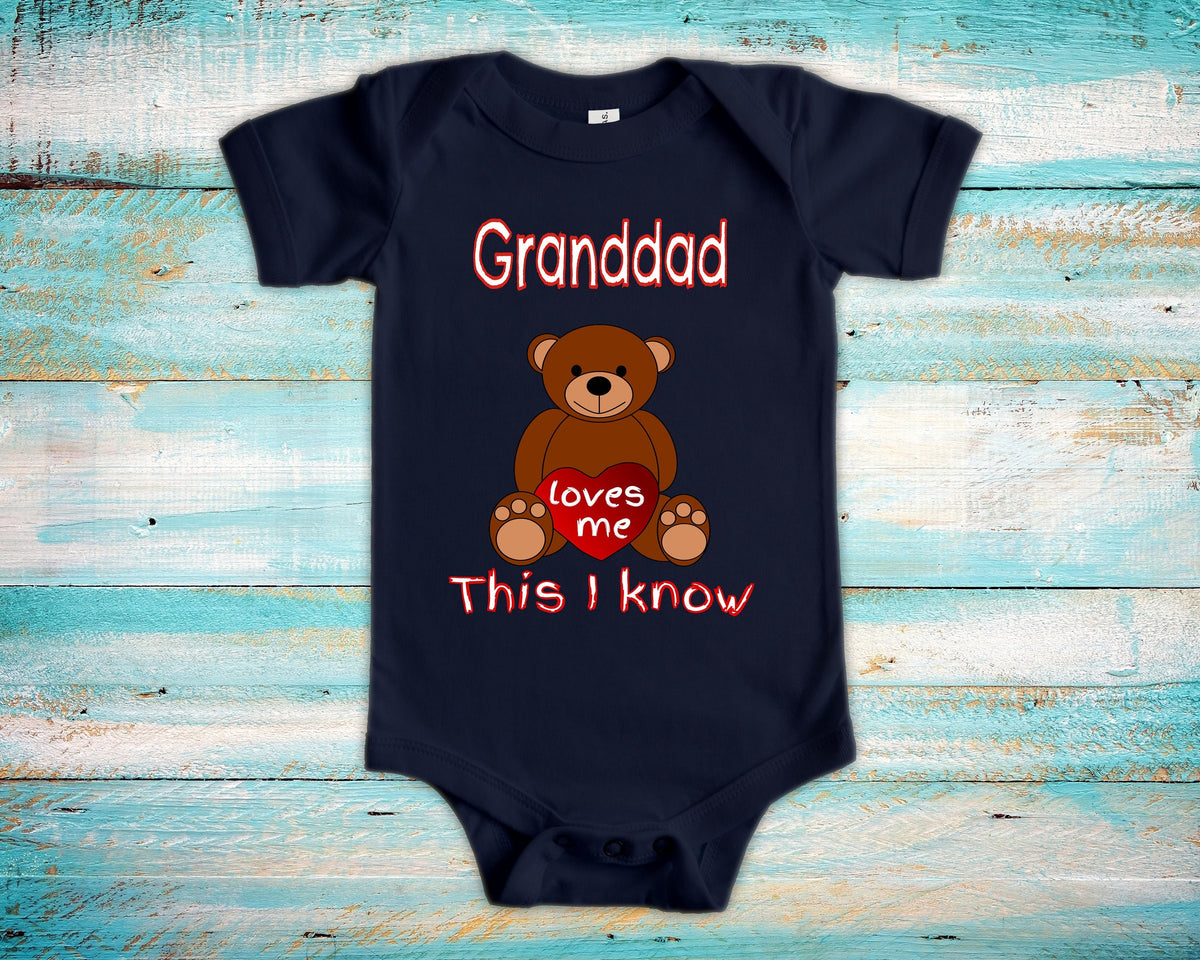 Granddad Loves Me Cute Grandpa Name Bear Baby Bodysuit Tshirt or Toddler Shirt Special Grandfather Gift or Pregnancy Reveal Announcement Graphic Tee – Cozy Vibes · Must-Have Style