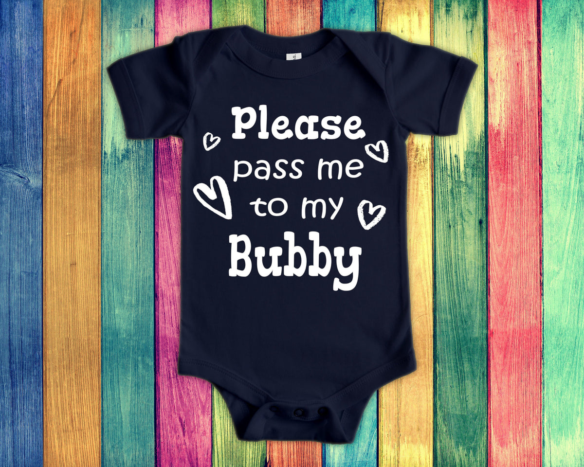 Pass Me To Bubby Cute Bodysuit Tshirt or Toddler Shirt Israel Israeli Jewish Yiddish Grandmother Gift or Pregnancy Announcement Graphic Tee – Cozy Vibes · High-Quality Print