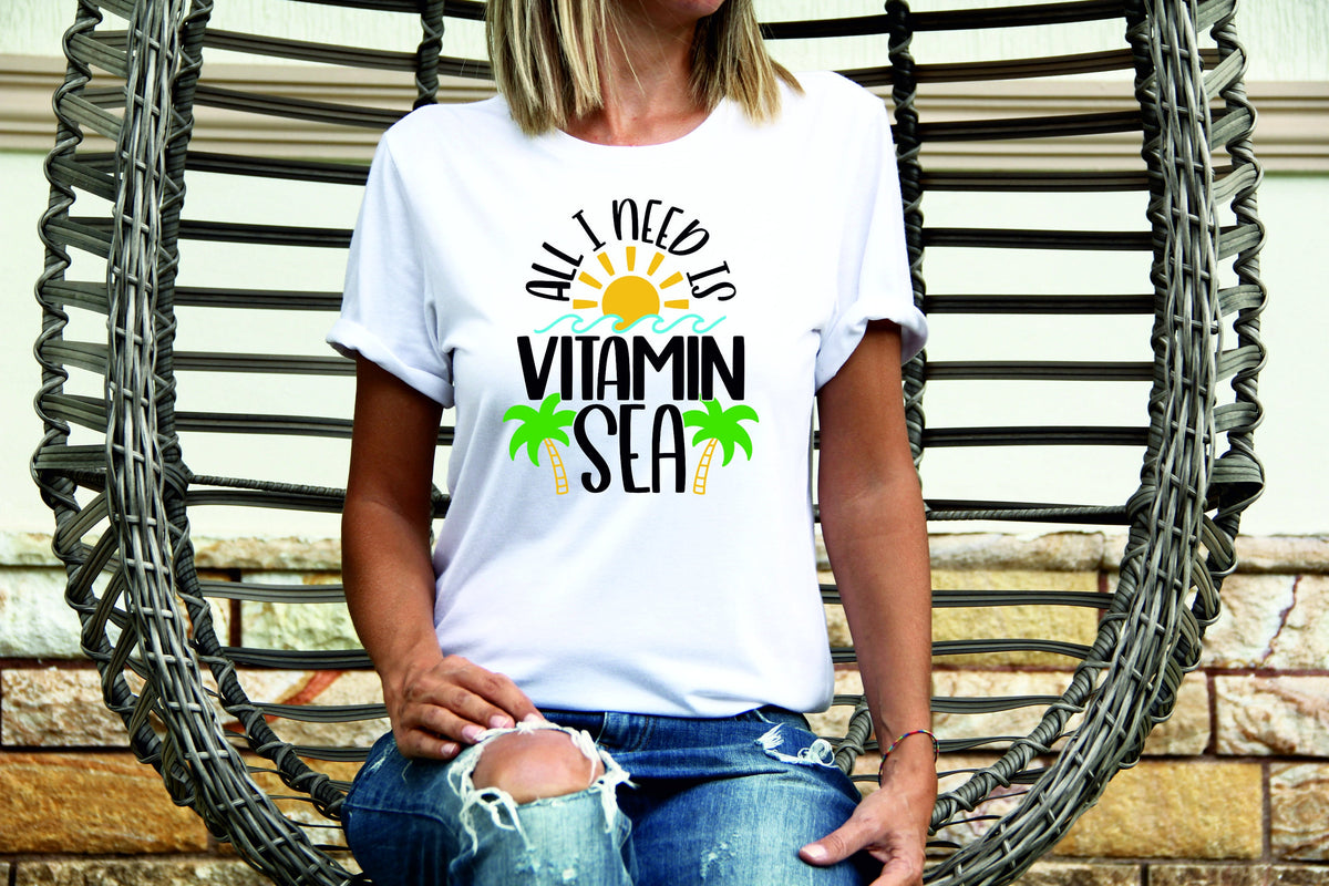 Womens Summer Tops TShirt T Shirt TShirt Tees Holiday Shirt For Women Holiday Top All I Need Is Vitamin Sea Graphic Tee – Aesthetic Look · Must-Have Style