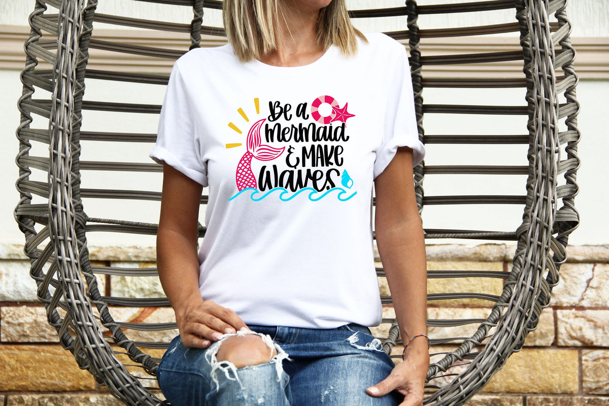Womens Summer Tops TShirt T Shirt TShirt Tees Holiday Shirt For Women Holiday Top Be A Mermaid Make Waves Graphic Tee – Cozy Vibes · Trending Graphic Apparel