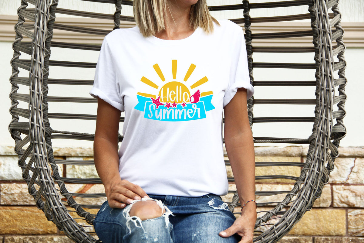 Womens Summer Tops TShirt T Shirt TShirt Tees Holiday Shirt For Women Holiday Top Hello Summer 2 Graphic Tee – Cozy Vibes · Must-Have Style