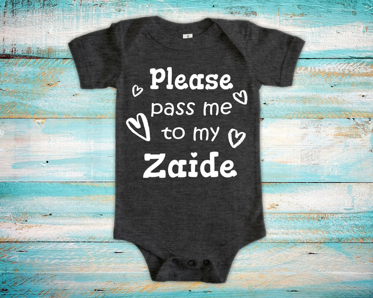 Pass Me To Zaide Cute Grandpa Baby Bodysuit Tshirt or Toddler Shirt Jewish Yiddish Grandfather Gift or Pregnancy Announcement Graphic Tee – Feel-Good Design · Must-Have Style