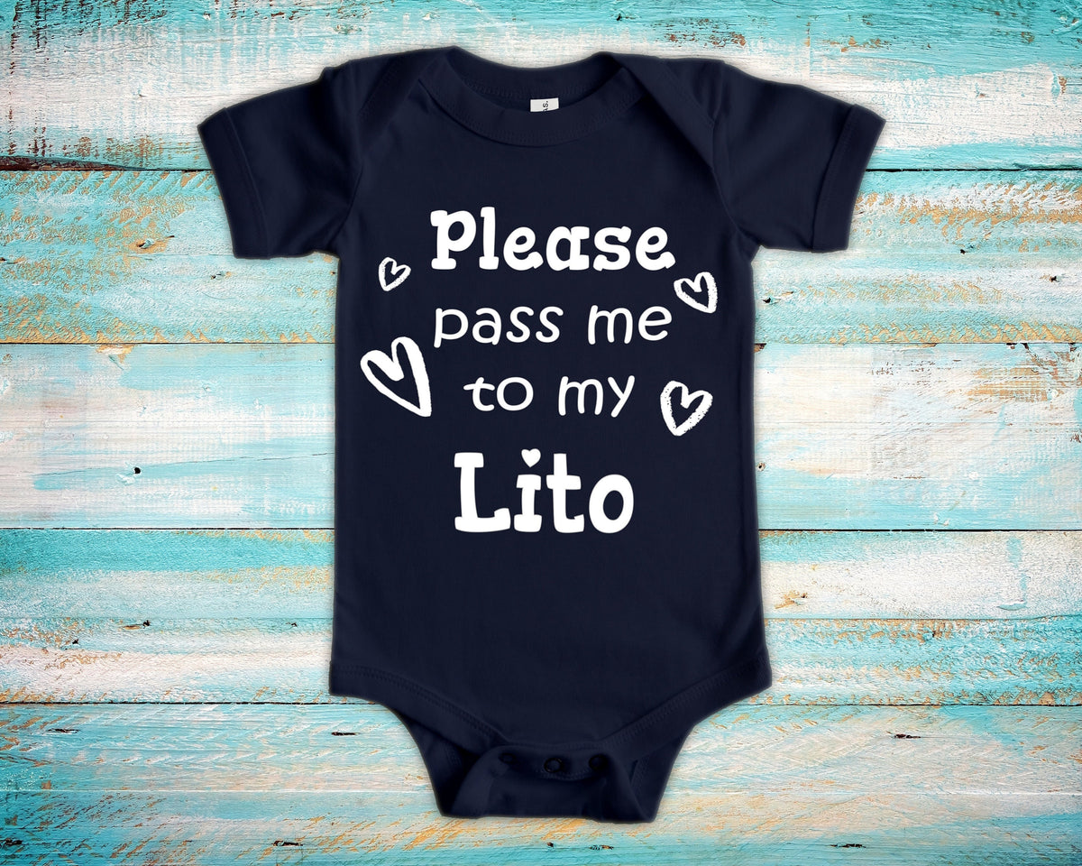 Pass Me To Lito Cute Grandpa Baby Bodysuit Tshirt or Toddler Shirt Mexican or Spanish Grandfather Gift or Pregnancy Announcement Graphic Tee – Feel-Good Design · Top Pick For Any Outfit