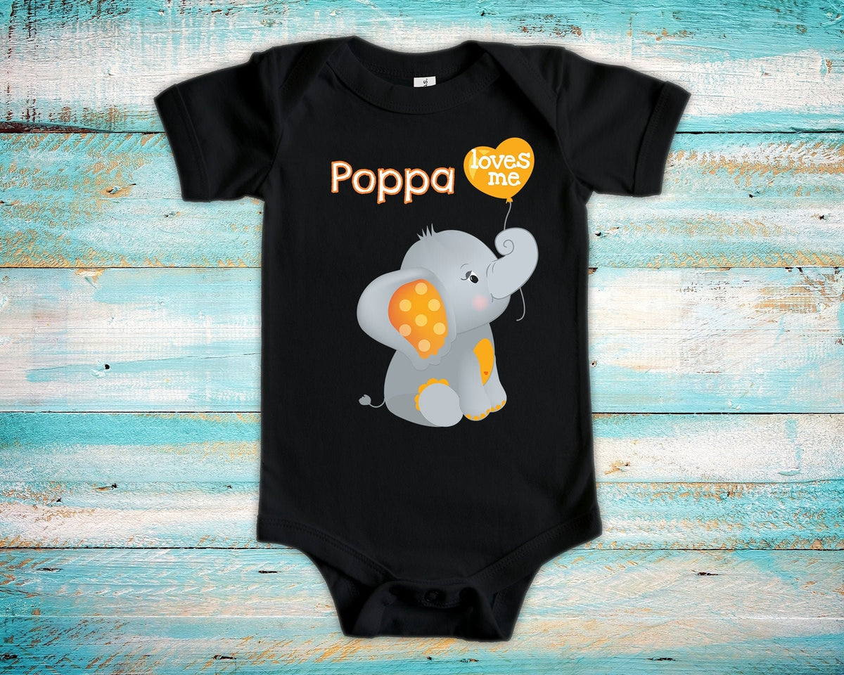 Poppa Loves Me Cute Grandpa Name Elephant Baby Bodysuit Unique Grandfather Gift for Granddaughter or Grandson or Pregnancy Announcement Graphic Tee – Easygoing Wear · Great Gift For Fans