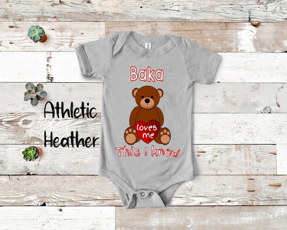 Baka Loves Me Cute Grandma Name Bear Baby Bodysuit Croatian Bosnian Grandmother Gift for Granddaughter or Grandson or Pregnancy Announcement Graphic Tee – Cozy Vibes · Must-Have Style