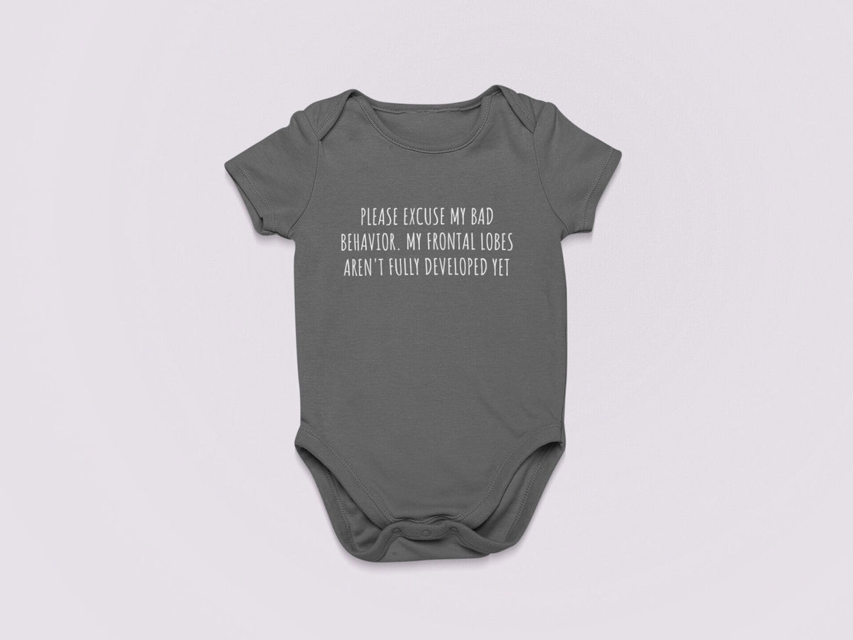Funny Psychology Baby Shirt Psychologist Baby Onepiece Excuse My Bad Behavior Baby Shower Gift Idea Many Sizes And Colors Graphic Tee – Easygoing Wear · Trending Graphic Apparel