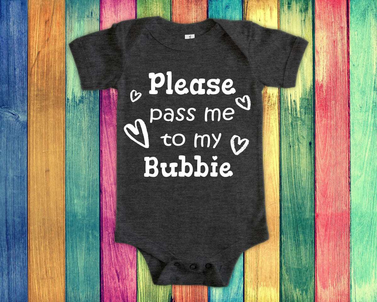 Pass Me To Bubbie Cute Bodysuit Tshirt or Toddler Shirt Israel Israeli Jewish Yiddish Grandmother Gift or Pregnancy Announcement Graphic Tee – Cozy Vibes · Great Gift For Fans