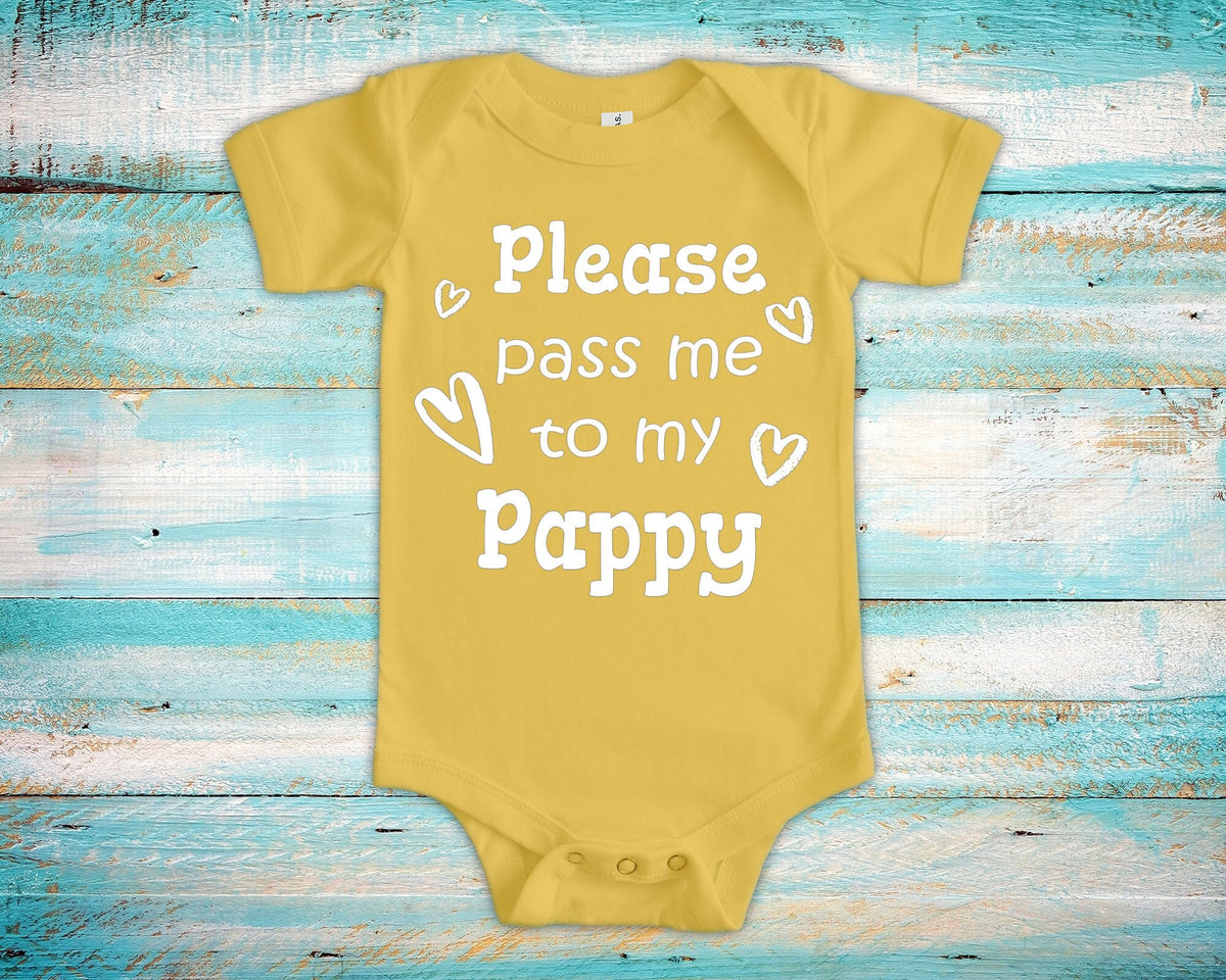 Pass Me To Pappy Cute Grandpa Baby Bodysuit Tshirt or Toddler Shirt Special Grandfather Gift or Pregnancy Announcement Graphic Tee – Premium Graphic · Trending Graphic Apparel