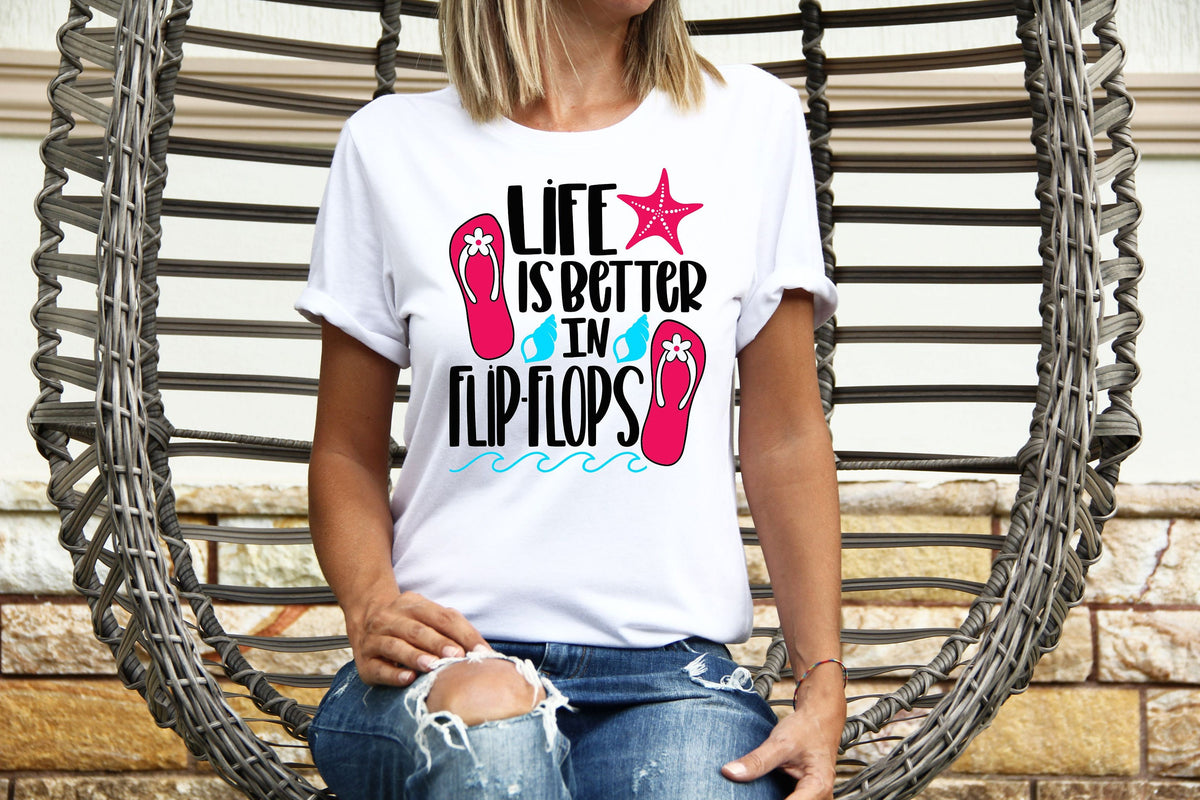 Womens Summer Tops TShirt T Shirt TShirt Tees Holiday Shirt For Women Holiday Top Life Is Better In Flip Flops Graphic Tee – Fan Favorite · Great Gift For Fans