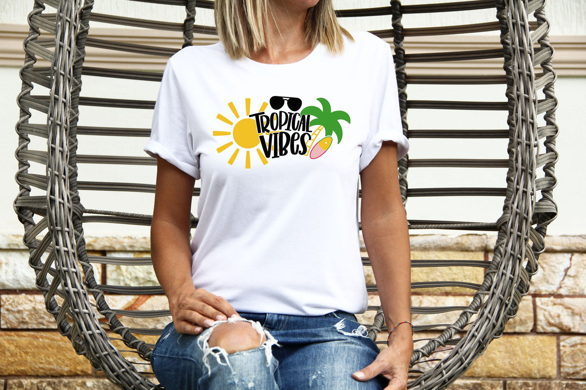 Womens Summer Tops TShirt T Shirt TShirt Tees Holiday Shirt For Women Holiday Top Tropical Vibes Graphic Tee – Soft Feel · High-Quality Print