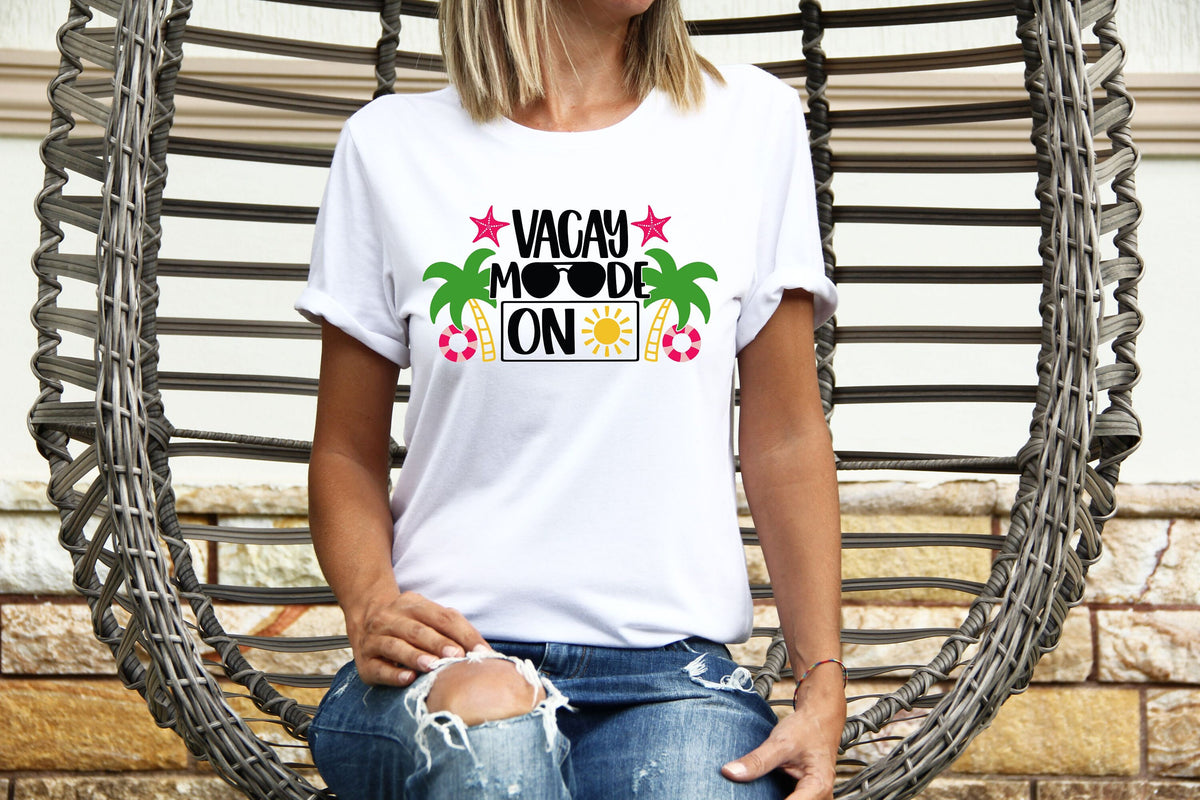 Womens Summer Tops TShirt T Shirt TShirt Tees Holiday Shirt For Women Holiday Top Vacay Moode On Graphic Tee – Aesthetic Look · Trending Graphic Apparel