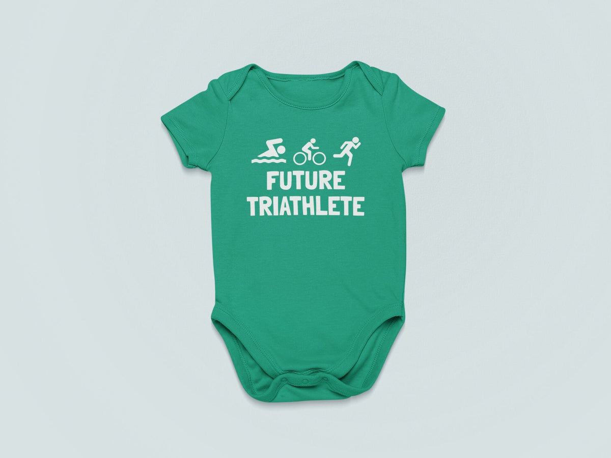Triathlon Baby Bodysuit Triathlete Baby Gift Baby Onepiece Future Triathlete Many Sizes And Colors Graphic Tee – Aesthetic Look · High-Quality Print