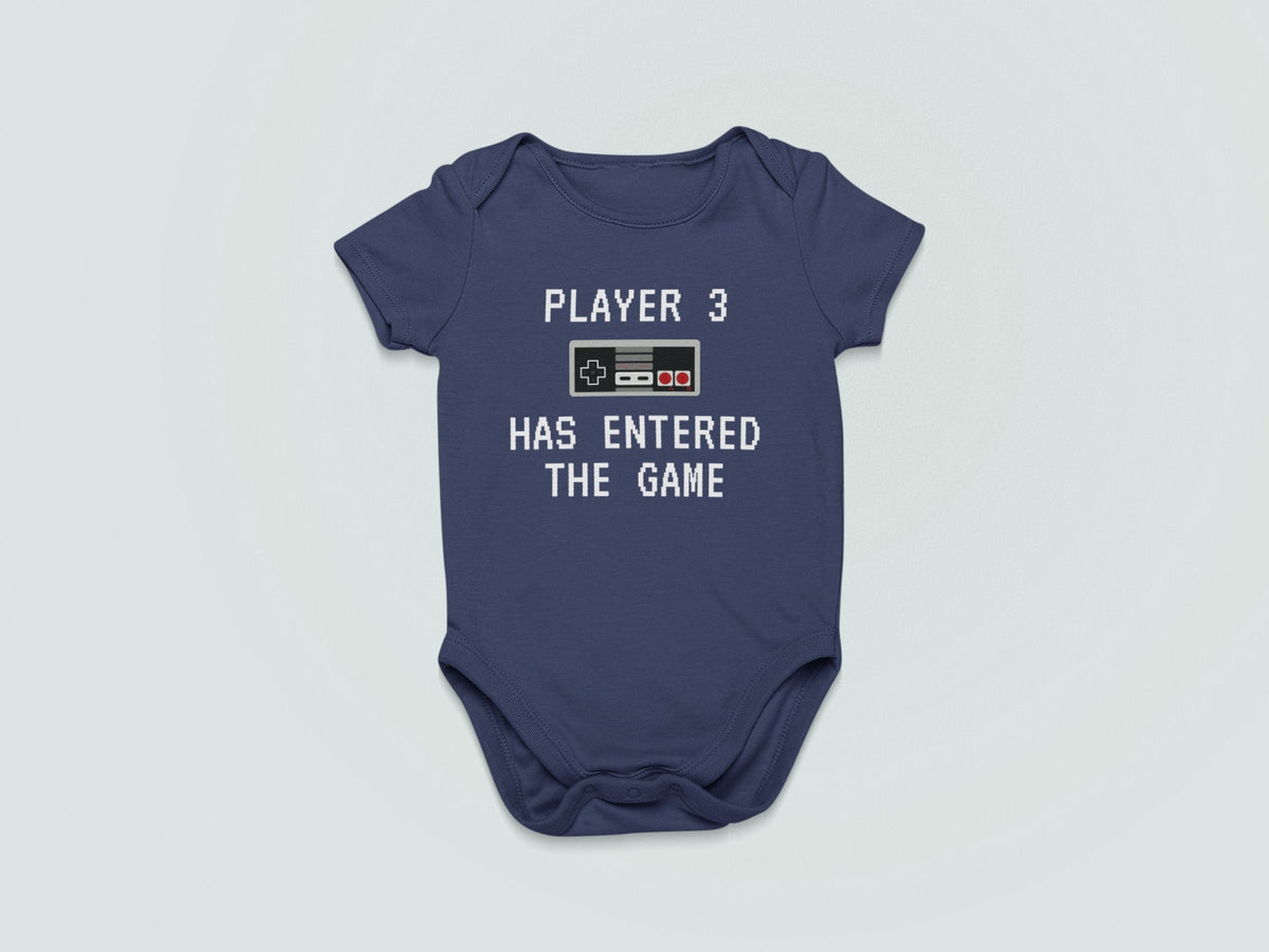 Cute Baby Onepiece Gaming Baby Bodysuit Video Game Baby Shirt Player 3 Entered The Game Many Sizes And Colors Available Baby Gift Graphic Tee – Bold Style · Top Pick For Any Outfit