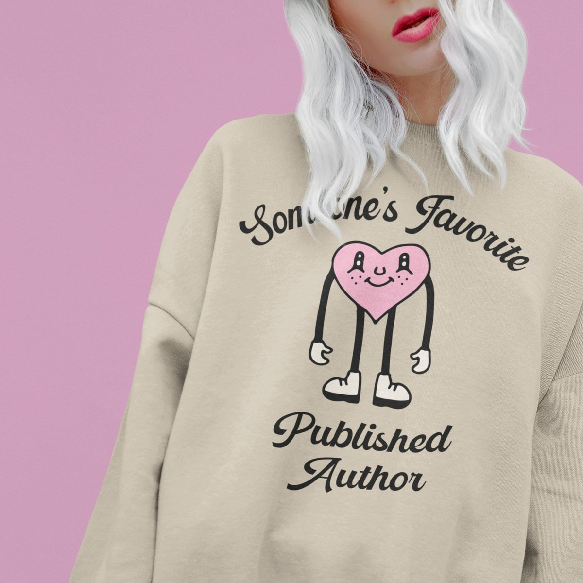 Bookish Sweatshirt for Published Author Someone39s Favorite Gift for New Writer Celebratory Gift for New Book Publication Adorable Heart Sweatshirt – Easygoing Wear · Trending Graphic Apparel