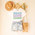Bookish Gift Tee with Retro Vibe Read More Books Cute Vintage Aesthetic Tee with Blue Text School Librarian TShirt Elementary Teacher Graphic Tee – Bold Style · Top Pick For Any Outfit