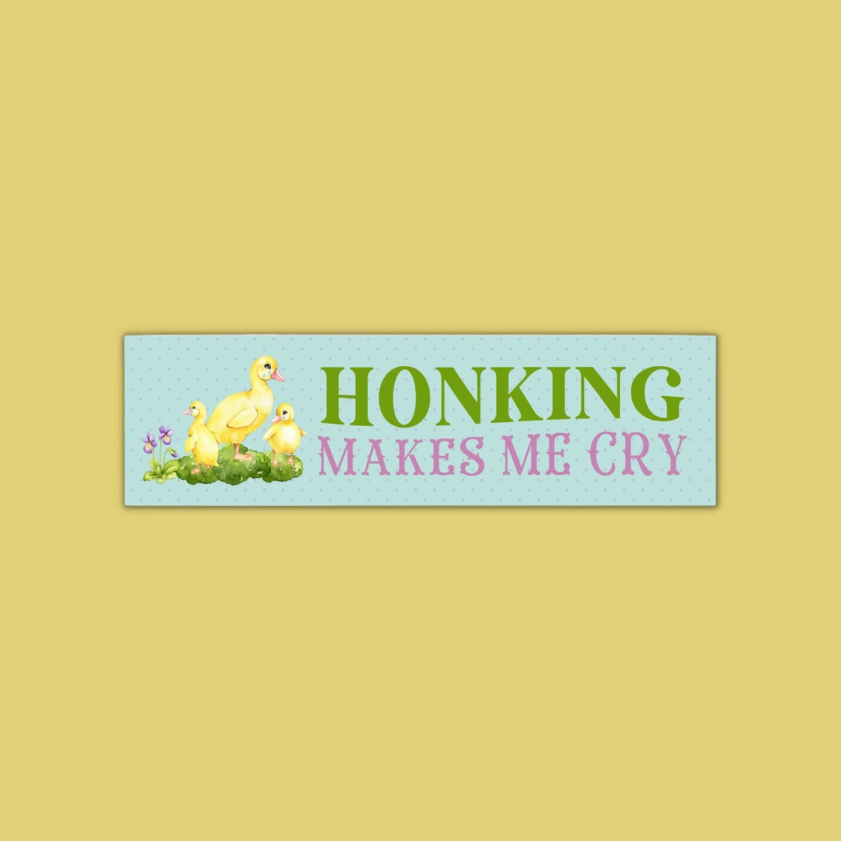 Funny Bumper Sticker for Anxious Driver Honking Makes Me Cry Funny Sticker with Cute Ducks Crying Driving Bumper Sticker for New Driver Graphic Tee – Aesthetic Look · Perfect For Daily Wear