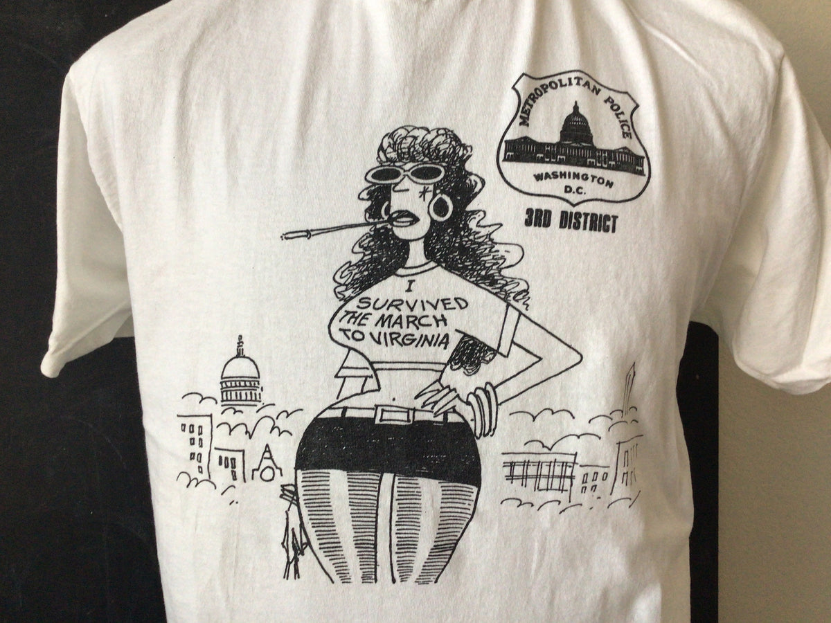 Vintage 90s I survived the march to Virginia Washington DC TShirt Fits like L Graphic Tee – Bold Style · Great Gift For Fans