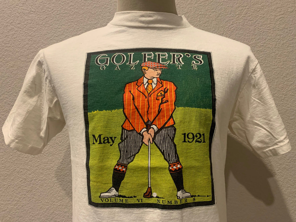 Vintage 9039s Golfer39s Gazette May 1921 White tShirt Size M Graphic Tee – Warm & Stylish · Trending Graphic Apparel