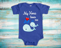 Nona Loves Me Cute Grandma Name Whale Baby Bodysuit Unique Grandmother Gift for Granddaughter or Grandson or Pregnancy Announcement Graphic Tee – Cozy Vibes · Perfect For Daily Wear