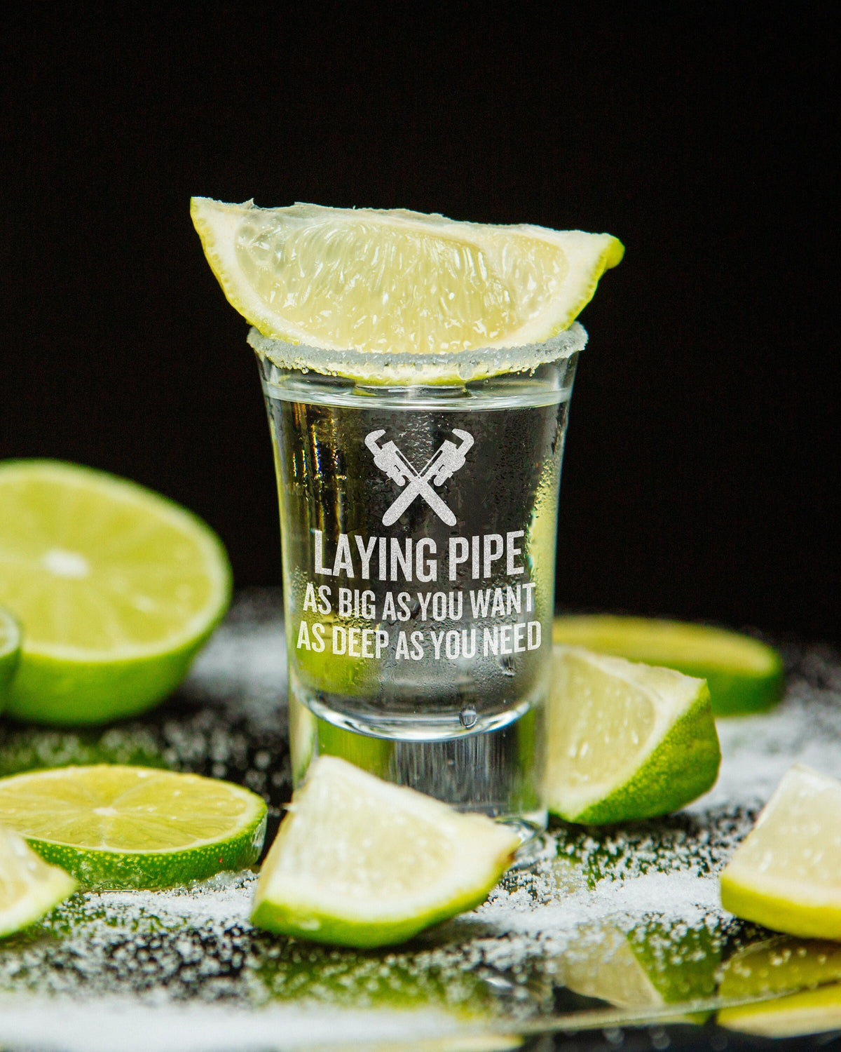 Funny Plumber Shot Glass Plumber Gift Idea Plumbing Present Laying Pipe Shot Glass Graphic Tee – Soft Feel · High-Quality Print
