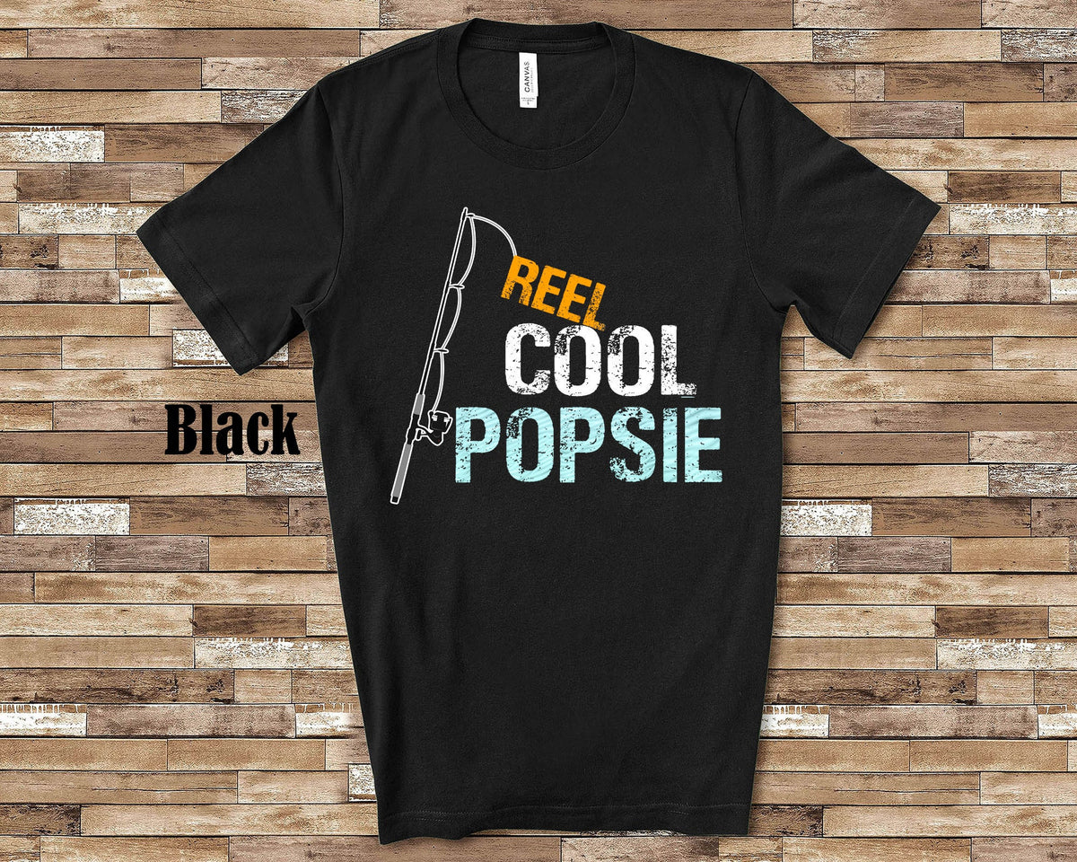 Reel Cool Popsie Shirt Gift from Granddaughter or Grandson for Grandpa Birthday Fathers Day Christmas or Pregnancy Reveal Announcement Graphic Tee – Easygoing Wear · Must-Have Style
