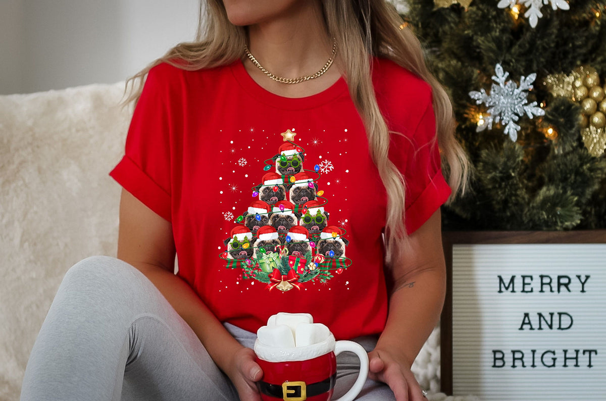Pug Dog Gifts Xmas Christmas Mens Womens Kids TShirt Tee TShirt Tree Santa Lover Graphic Tee – Everyday Comfort · Top Pick For Any Outfit