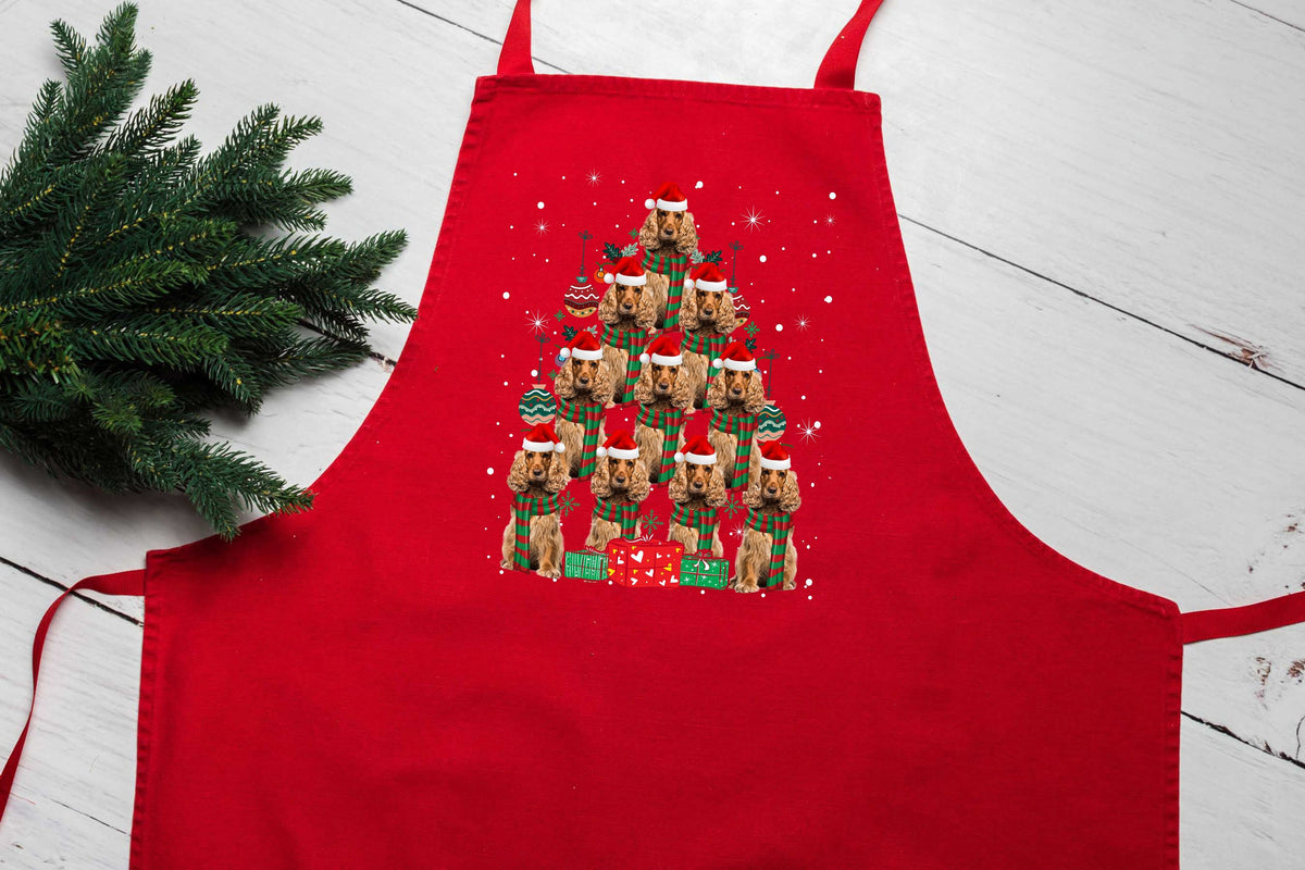 Baking Apron Cocker Spaniel Dog Christmas Cooking Apron Unique Xmas Gift Idea BBQ Kitchen Apron For Women And Men Holiday Season Graphic Tee – Fan Favorite · Great Gift For Fans