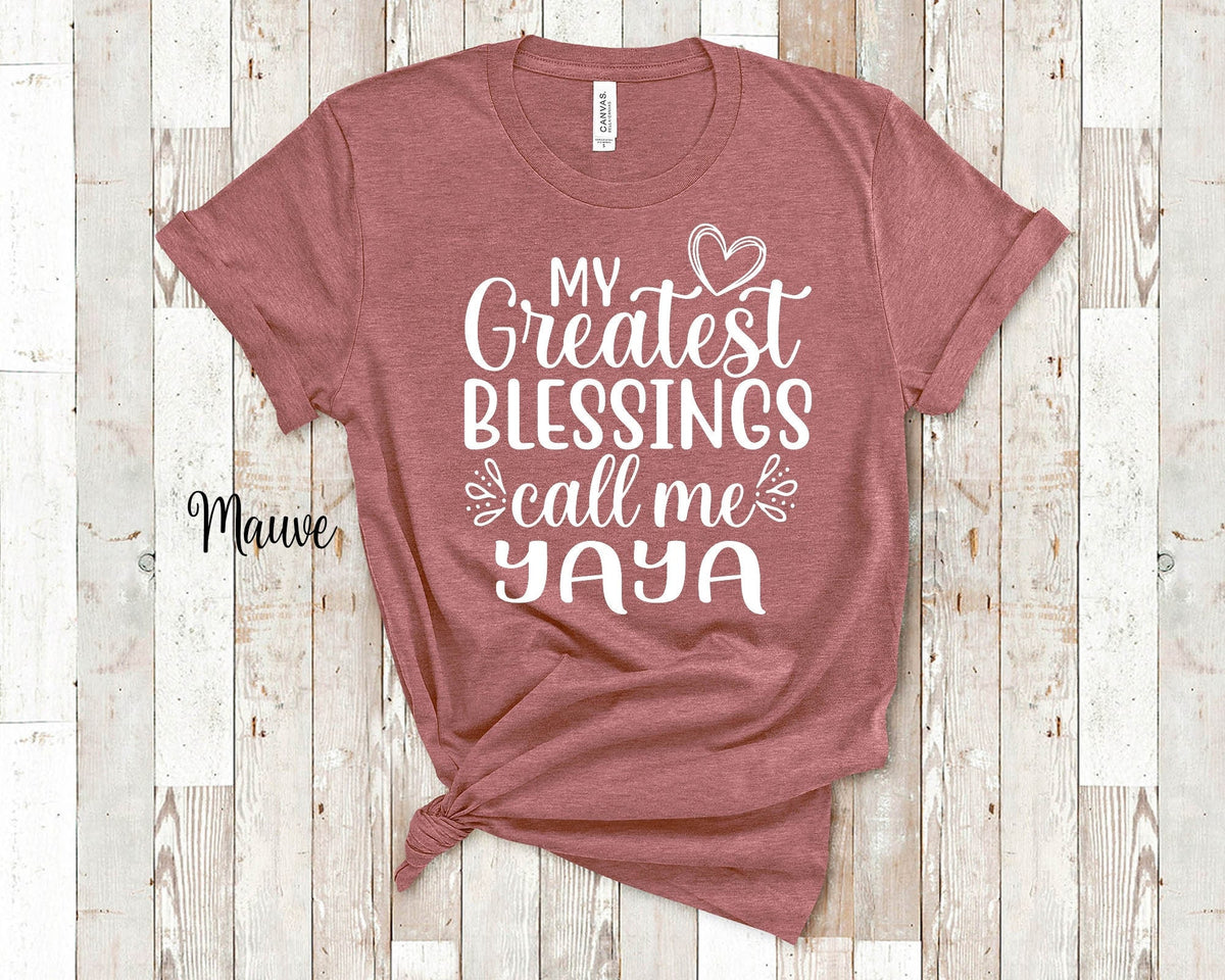 My Greatest Blessings Call Me Yaya Grandma Tshirt Greek Grandmother Gift Idea for Mother39s Day Birthday Christmas or Pregnancy Reveal Graphic Tee – Premium Graphic · Great Gift For Fans