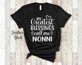 My Greatest Blessings Call Me Nonni Grandma Tshirt Italian Grandmother Gift Idea for Mother39s Day Birthday Christmas or Pregnancy Reveal Graphic Tee – Easygoing Wear · Trending Graphic Apparel