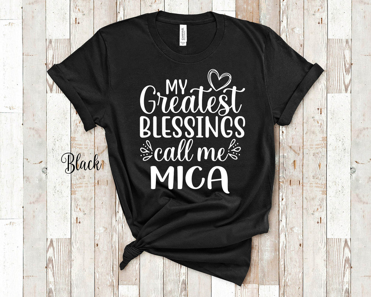 My Greatest Blessings Call Me Mica Grandma Tshirt Serbian Grandmother Gift Idea for Mother39s Day Birthday Christmas or Pregnancy Reveal Graphic Tee – Fan Favorite · Must-Have Style