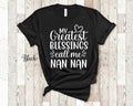 My Greatest Blessings Call Me Nan Nan Grandma Tshirt Special Grandmother Gift Idea for Mother39s Day Birthday Christmas or Pregnancy Reveal Graphic Tee – Aesthetic Look · High-Quality Print