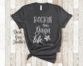 Rockin This Gaga Life Grandma Tshirt Special Grandmother Gift Idea for Mother39s Day Birthday Christmas or Pregnancy Reveal Announcement Graphic Tee – Soft Feel · Trending Graphic Apparel
