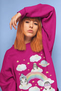 Penguin Lover Sweatshirt Funny Penguin Sweatshirt with Rainbow and Mystical Stars in Space Cozy and Colorful Gift for Animal Lover Sweatshirt – Cozy Vibes · Perfect For Daily Wear