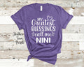 My Greatest Blessings Call Me Nini Grandma Tshirt Special Grandmother Gift Idea for Mother39s Day Birthday Christmas or Pregnancy Reveal Graphic Tee – Soft Feel · Top Pick For Any Outfit