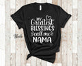 My Greatest Blessings Call Me Nama Grandma Tshirt Special Grandmother Gift Idea for Mother39s Day Birthday Christmas or Pregnancy Reveal Graphic Tee – Bold Style · Great Gift For Fans