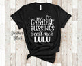 My Greatest Blessings Call Me Lulu Grandma Tshirt Special Grandmother Gift Idea for Mother39s Day Birthday Christmas or Pregnancy Reveal Graphic Tee – Fan Favorite · High-Quality Print