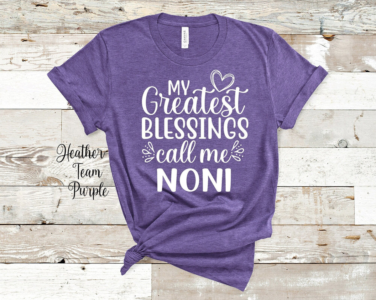 My Greatest Blessings Call Me Noni Grandma Tshirt Special Grandmother Gift Idea for Mother39s Day Birthday Christmas or Pregnancy Reveal Graphic Tee – Feel-Good Design · Trending Graphic Apparel