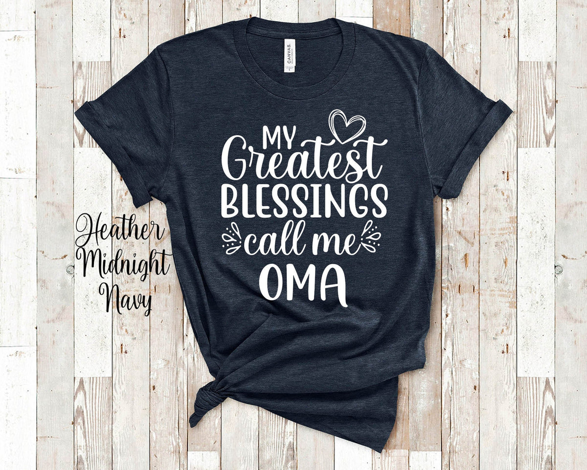My Greatest Blessings Call Me Oma Grandma Tshirt German Grandmother Gift Idea for Mother39s Day Birthday Christmas or Pregnancy Reveal Graphic Tee – Soft Feel · Perfect For Daily Wear