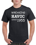 Mens 70th Birthday T Shirt Top Shirt Gift Present Sixty Eight 70 Years Old Wreaking Havoc Since Year 1955 Funny Tee Graphic Tee – Easygoing Wear · Trending Graphic Apparel