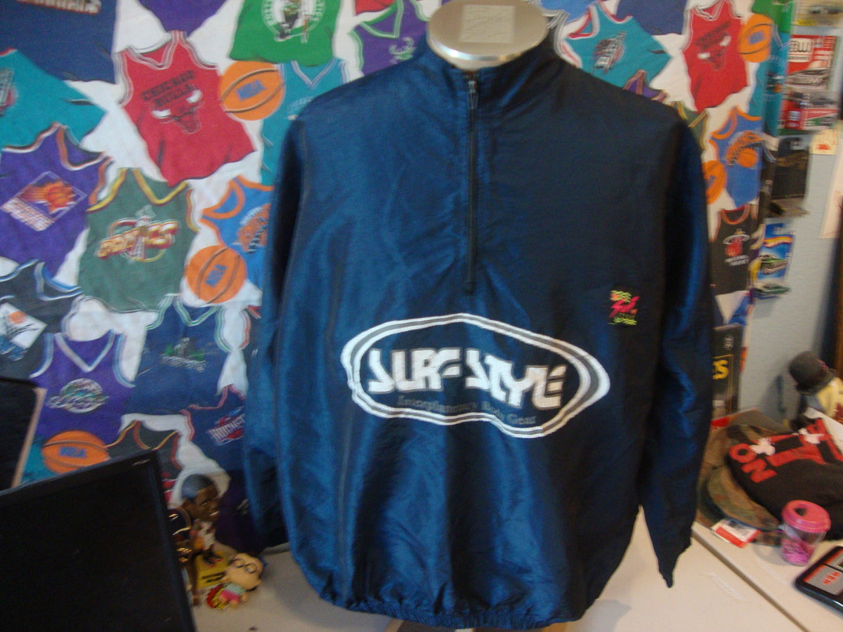 Vintage 9039s Surf Style Blue Windbreaker Jacket XL Graphic Tee – Warm & Stylish · High-Quality Print