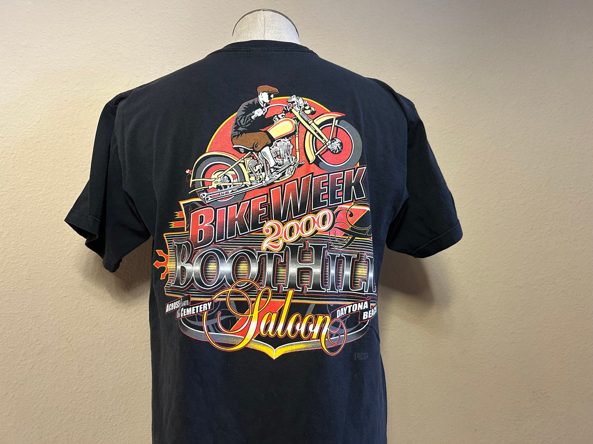Vintage 200039s Bike Week Boot Hill Saloon Daytona Beach TShirt L Graphic Tee – Aesthetic Look · Perfect For Daily Wear