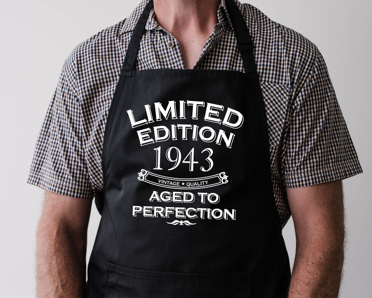 Baking Apron 81st Birthday Apron 81st Birthday Gifts Cooking 81 Years Old Apron Bbq Summer Limited Edition 1943 Aged To Perfection Graphic Tee – Everyday Comfort · Top Pick For Any Outfit