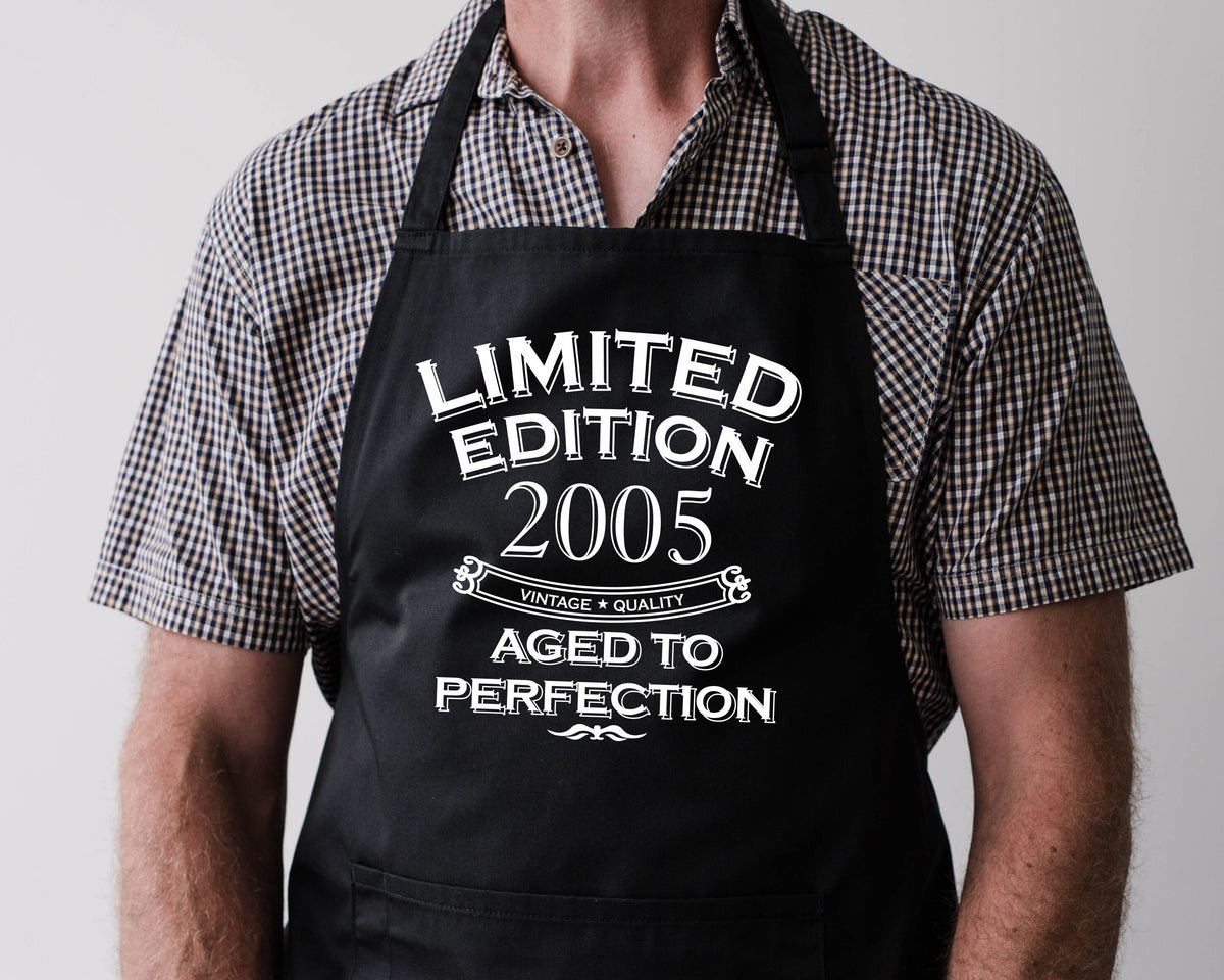 Baking Apron 19th Birthday Apron 19th Birthday Gifts Cooking 19 Years Old Apron Bbq Summer Limited Edition 2005 Aged To Perfection Graphic Tee – Everyday Comfort · Perfect For Daily Wear
