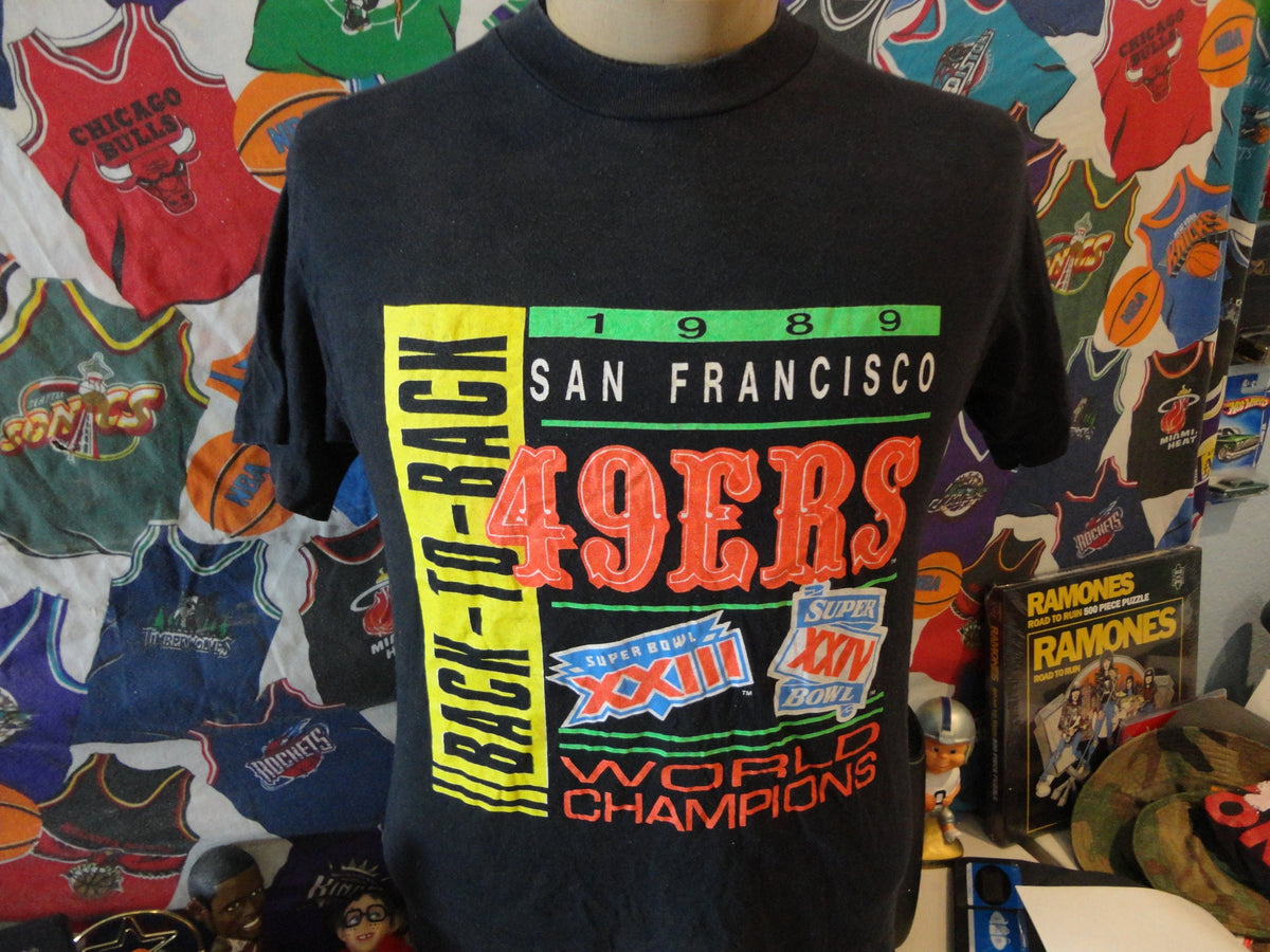 Vintage 8039s San Francisco 49ers NFL Football Super Bowl XXIV 1989 T Shirt Size M Graphic Tee – Bold Style · High-Quality Print