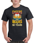 Mens 50th Birthday Gifts Fifty Cheers Beers To 50 Years Funny Old Shirt Tee T Shirt Graphic Tee – Soft Feel · Perfect For Daily Wear