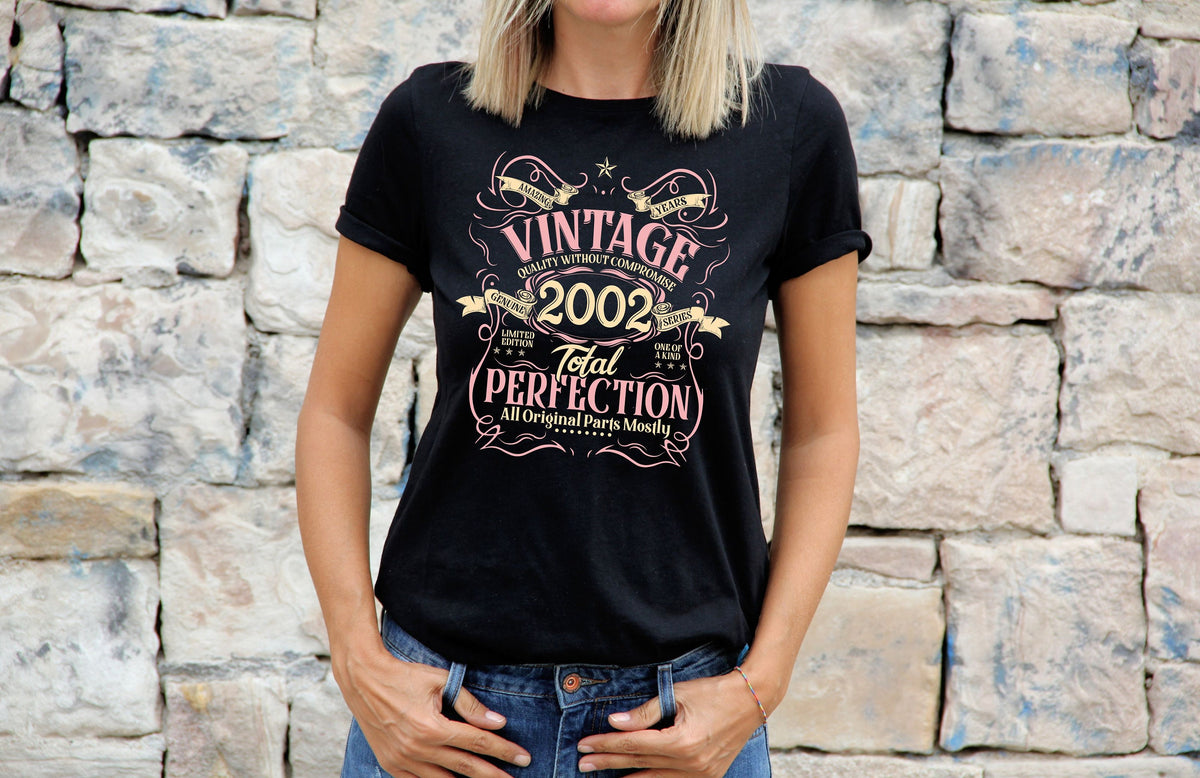 Womens 22nd Birthday Gifts TShirt Top Shirt Gift Presents Limited Edition 22 Years Old 2002 Total Perfection Graphic Tee – Everyday Comfort · High-Quality Print