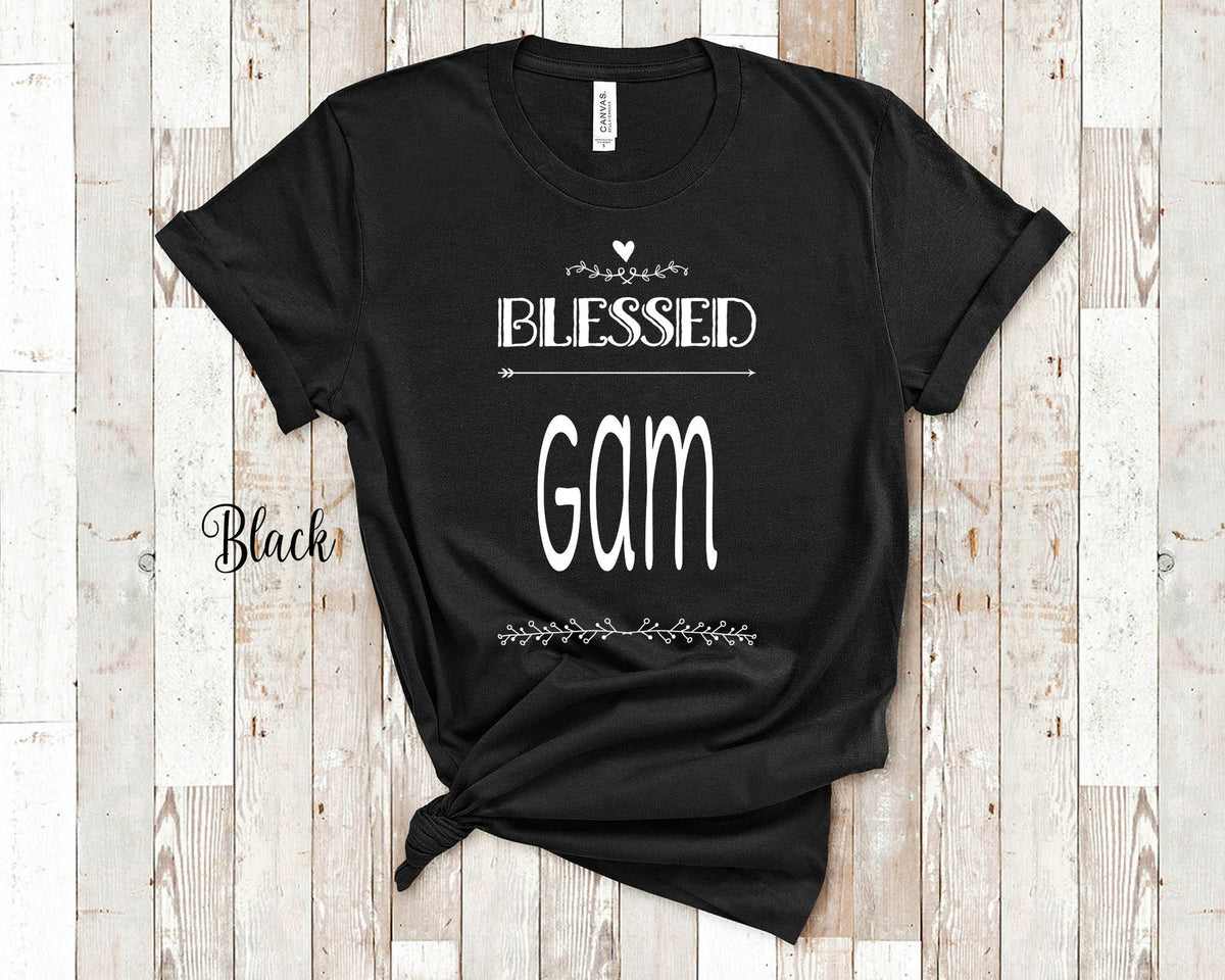 Blessed Gam Grandma Tshirt Special Grandmother Gift Idea for Mother39s Day Birthday Christmas or Pregnancy Reveal Announcement Graphic Tee – Easygoing Wear · Trending Graphic Apparel