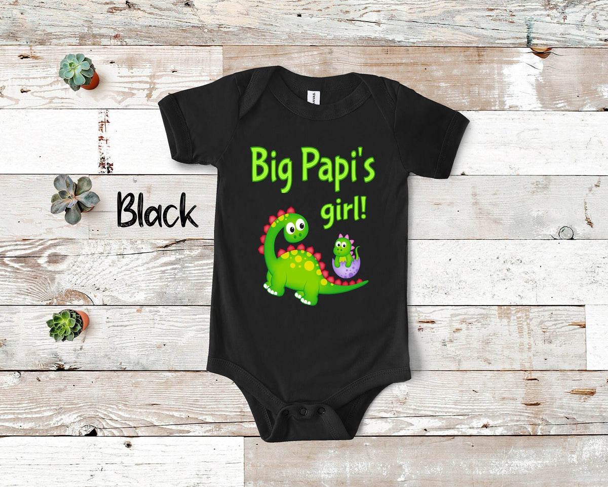 Big Papi39s Girl Cute Grandpa Name Dinosaur Baby Bodysuit Tshirt or Toddler Shirt for a Special Grandfather Gift or Pregnancy Announcement Graphic Tee – Warm & Stylish · Perfect For Daily Wear
