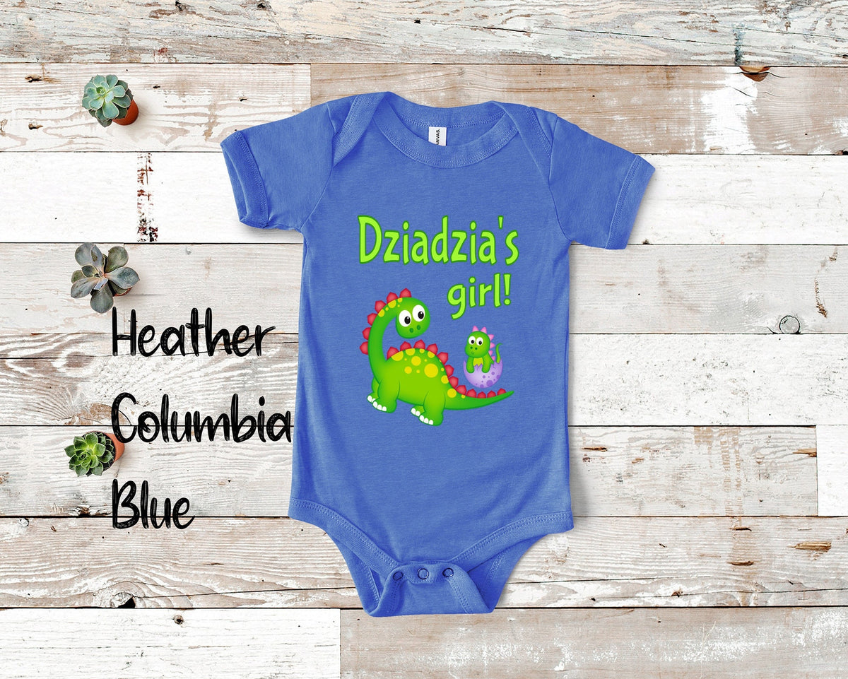 Dziadzia39s Girl Cute Grandpa Name Dinosaur Baby Bodysuit Tshirt or Toddler Shirt for a Polish Grandfather Gift or Pregnancy Announcement Graphic Tee – Soft Feel · Must-Have Style