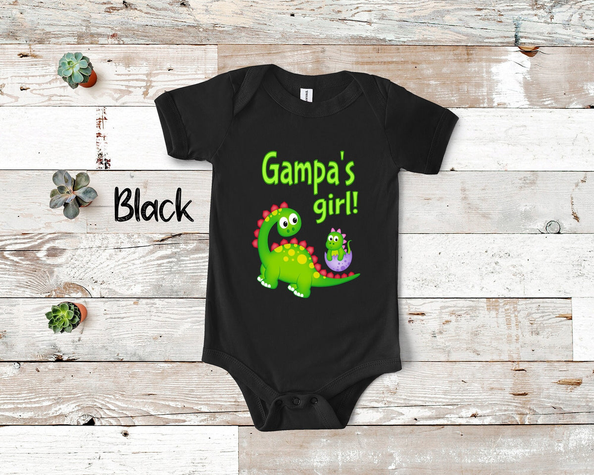 Gampa39s Girl Cute Grandpa Name Dinosaur Baby Bodysuit Tshirt or Toddler Shirt for a Special Grandfather Gift or Pregnancy Announcement Graphic Tee – Feel-Good Design · High-Quality Print